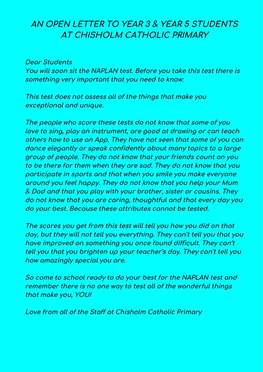 For all of our wonderful Year 3 &amp; Year 5 Students. <a href="/CatholicEdParra/">Catholic Schools Parramatta Diocese</a> <a href="/mickymifo/">Michael Mifsud</a>