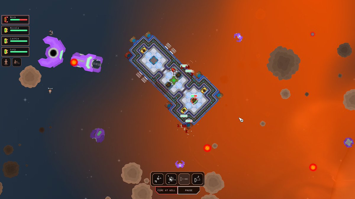 CaptainsWayGame's tweet photo. Art in Captain's Way is currently a weird mix of old and new. Crew can repair the ship now though which is pretty cool! #gamedev #indiegame #indiedev #gamedevelopment #gamemaker https://t.co/A9ci7DGupu