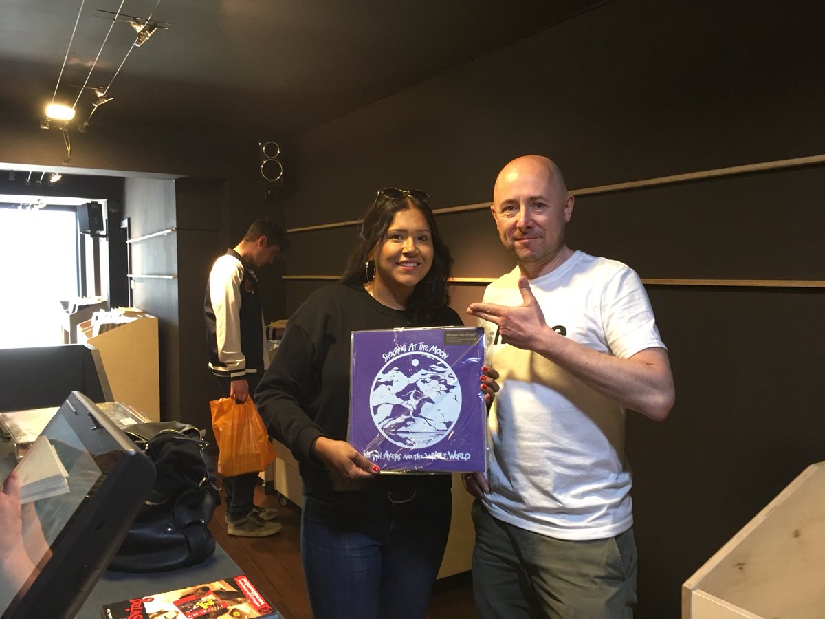 Let  it Roll Records now open for business. The first record we sold was  a Kevin Ayers to this fab girl visiting from California