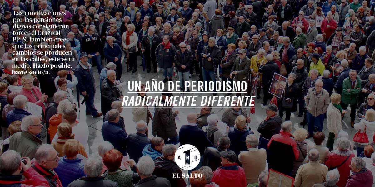 Las movilizaciones por las pensiones dignas consiguieron torcer el brazo al PP. Si también crees que los principales cambios se producen en las calles, este es tu medio. Hazlo posible, hazte socio/a. #UnAñoSaltando
elsaltodiario.com/salto-de-carro…