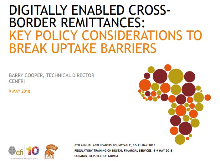 cenfri_org's tweet photo. Tune in to #AfPI as our #payments expert @BarryCoops1 moderates a panel discussion on policy considerations for #remittances at @NewsAFI 6th Leaders of the African #Financialinclusion Policy Initiative Roundtable in #Guniea based on our work w/ @FSDAfrica https://t.co/Dlh9qAnIgs https://t.co/Gbd68Vn7Lr
