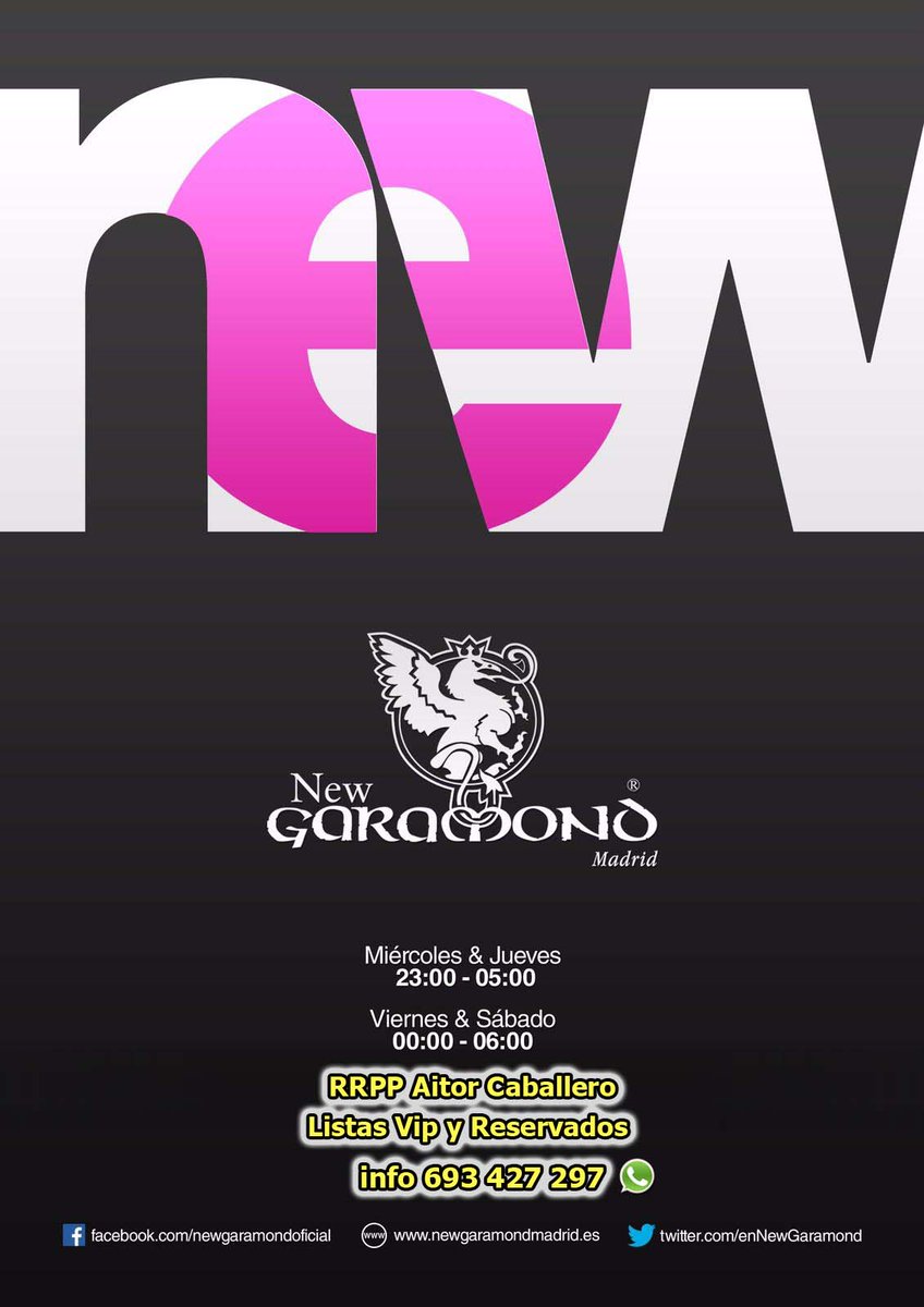 listasVIPgratis's tweet image. Este finde super party en new_garamond1 #ambientazo ✔Listas Vip ✔reservados contacta ★-630880984-★ Whatsapp/llamada😊 #newgaramond #vip