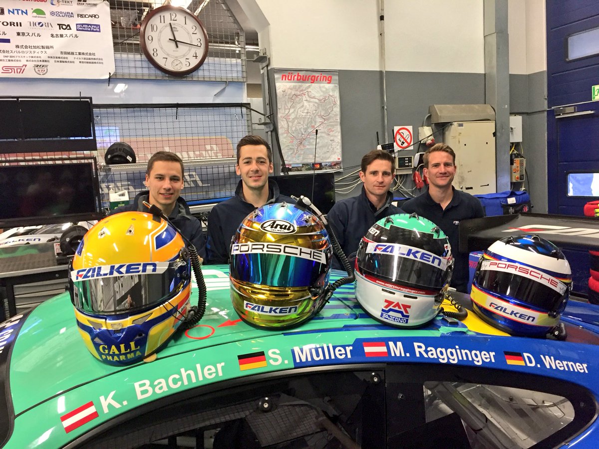 #n24h - Ready for the free practice at 13:20 CEST. Team #FalkenTire #porsche #911gt3r No.44 with the lineup @klausbachler @Sven_Mueller14 @mragginger @DWernerRacing. #MomentsofRacing #porschemotorsport #24hNurburgring