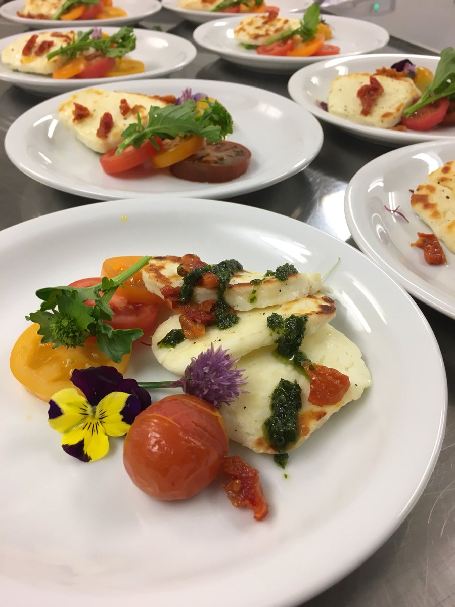 Chef Lee is plating up starters for the last in the series of <a href="/WakeSmithLaw/">Wake Smith Solicitors</a> lunches - feature our own grown chive and viola flowers, land cress and wild garlic pesto
