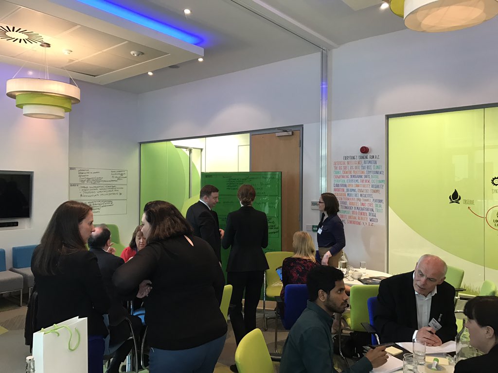 DeloitteIreland's tweet photo. Some serious brainstorming happening at our #GovLab workshop. Innovative ideas and solutions for recruiting talent in the public sector are coming to light #100minutestoinnovate https://t.co/MknVUoPRH5