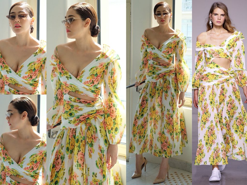 CelebsSpectator's tweet photo. #ชมพู่อารยา ในชุดจากแบรนด์ #zimmermann ที่เทศกาลหนังเมืองคานส์ วันนี้นางมีเทคโอเวอร์ instagram #chopard ไปให้กำลังใจนางกันได้เลย | photo cr: millions of stars | ปล. ชุดนี้คร่าวๆ ราคาประมาณ $950 กี่บาทไทย ไปคูณเองเด้อ https://t.co/Q11Ynbhc9q