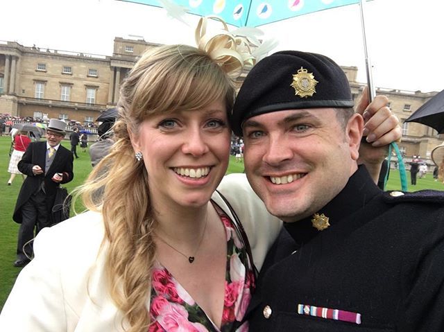 CombatPhot's tweet photo. Two years ago today I proposed to Becky on the lawn of Buckingham Palace, in the presence of the Queen! It’s been quite an adventure since! #MrsBlake https://t.co/XOa5jG0Qev https://t.co/IXhUUr2B0F
