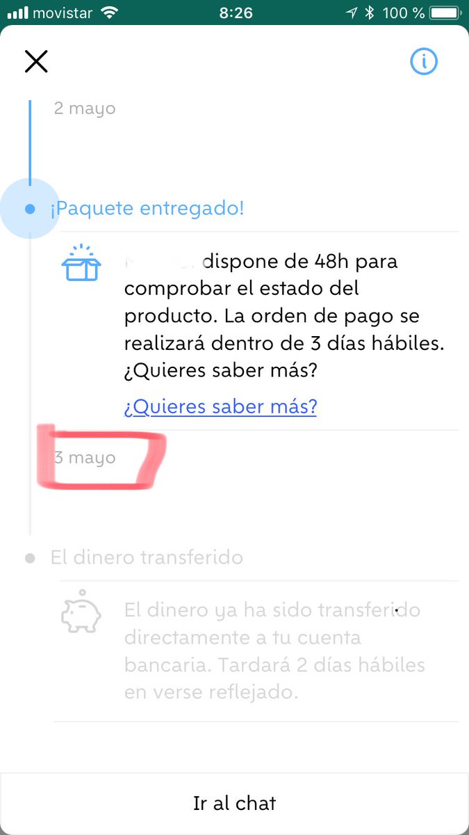 yedratrad's tweet photo. @wallapop Mirad la captura, recepción del pedido día 3 de mayo, estamos a 10 y yo todavía no he recibido el dinero, el comprador no puede evaluarme... https://t.co/abKo718uda