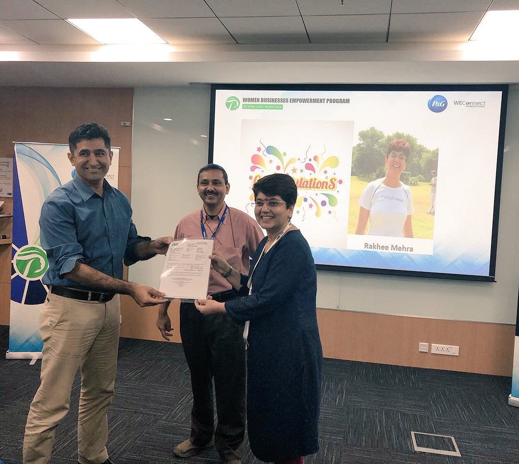 WEConnectionIND's tweet photo. Rakhee Mehra, founder of TrophyKart and #WBEP participant, gets her first order from @ProcterGamble. #SupplierDiversity in action.
#She2B https://t.co/KMFPSc1zQC