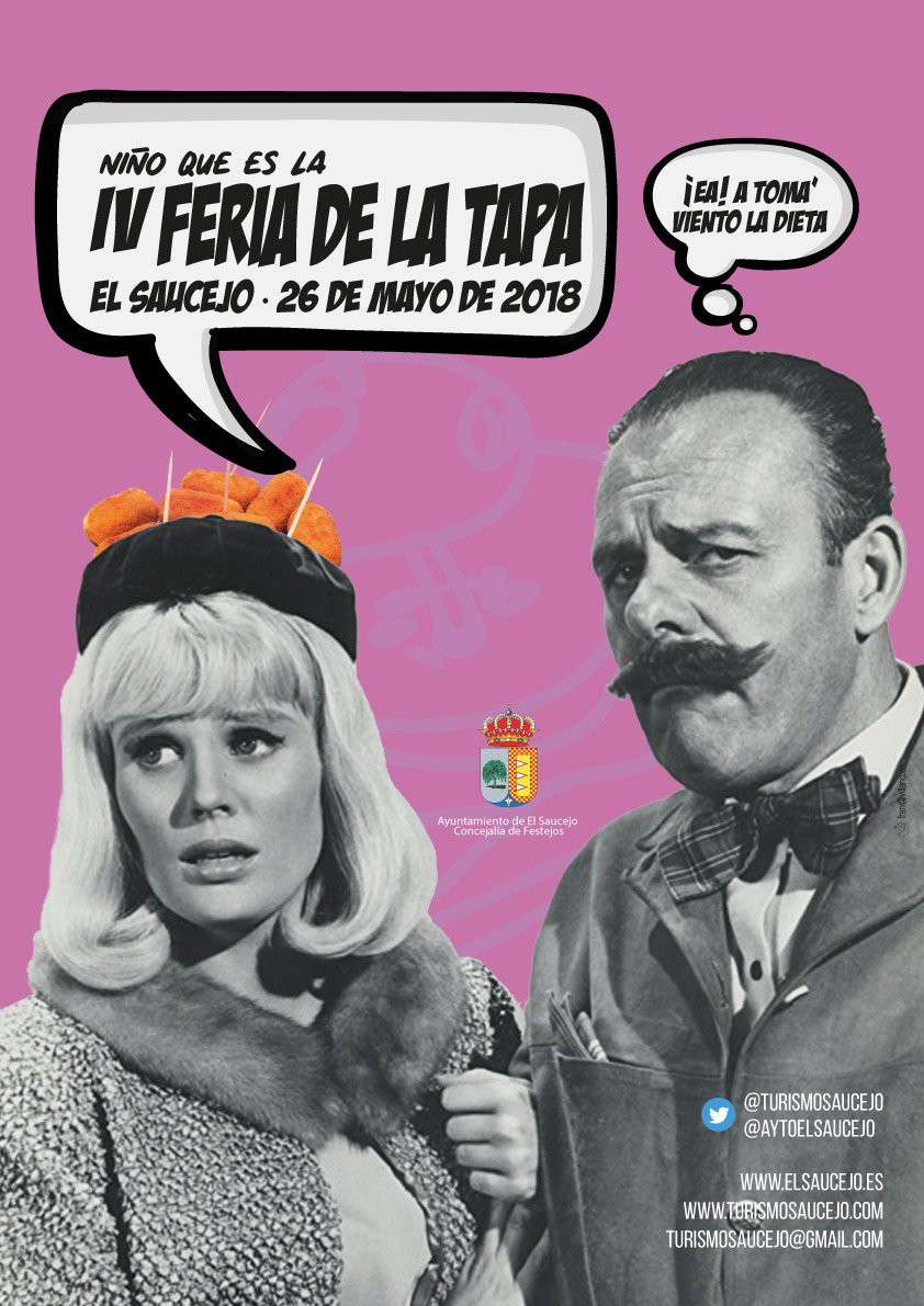 LLEGA LA IV FERIA DE LA TAPA DE EL SAUCEJO, PRÓXIMO 26 DE MAYO A PARTIR DE LA 13:00 H <a href="/aytoelsaucejo/">Ayto El Saucejo, SE</a> <a href="/AgendaAtalaya/">Agenda Atalaya 🔻🪑🌈🧷🔥📙</a> #IVFERIADELATAPAELSAUCEJO #YOKM0 

turismosaucejo.wordpress.com/2018/05/10/iv-…