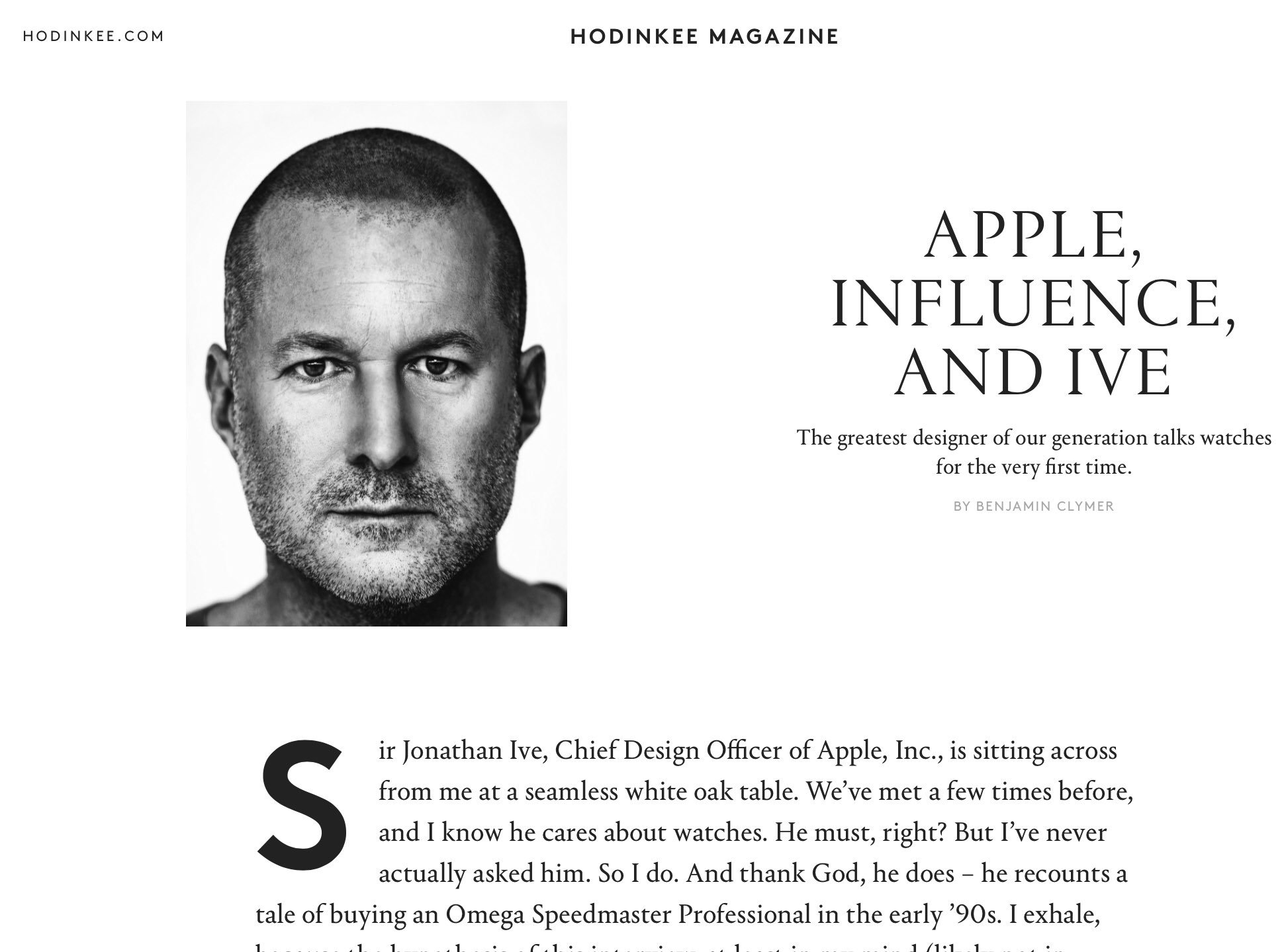 Hodinkee jony ive hotsell