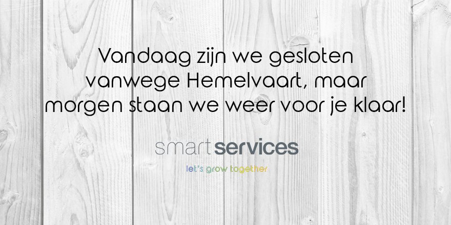 _SmartServices's tweet photo. Morgen staan wij weer fris en fruitig voor je klaar! #hemelvaart https://t.co/2lwaRgZJHs