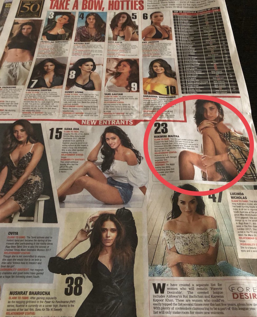idevadhikari's tweet photo. The only Girl to represent Bengal in National Most Desirable Woman of 2017 ....Long way to go @RukminiMaitra super proud of u dear....Keep making all of us PROUD..Super Happy fr u😘 
@Calcutta_Times 😊 https://t.co/afcOyg7pF9