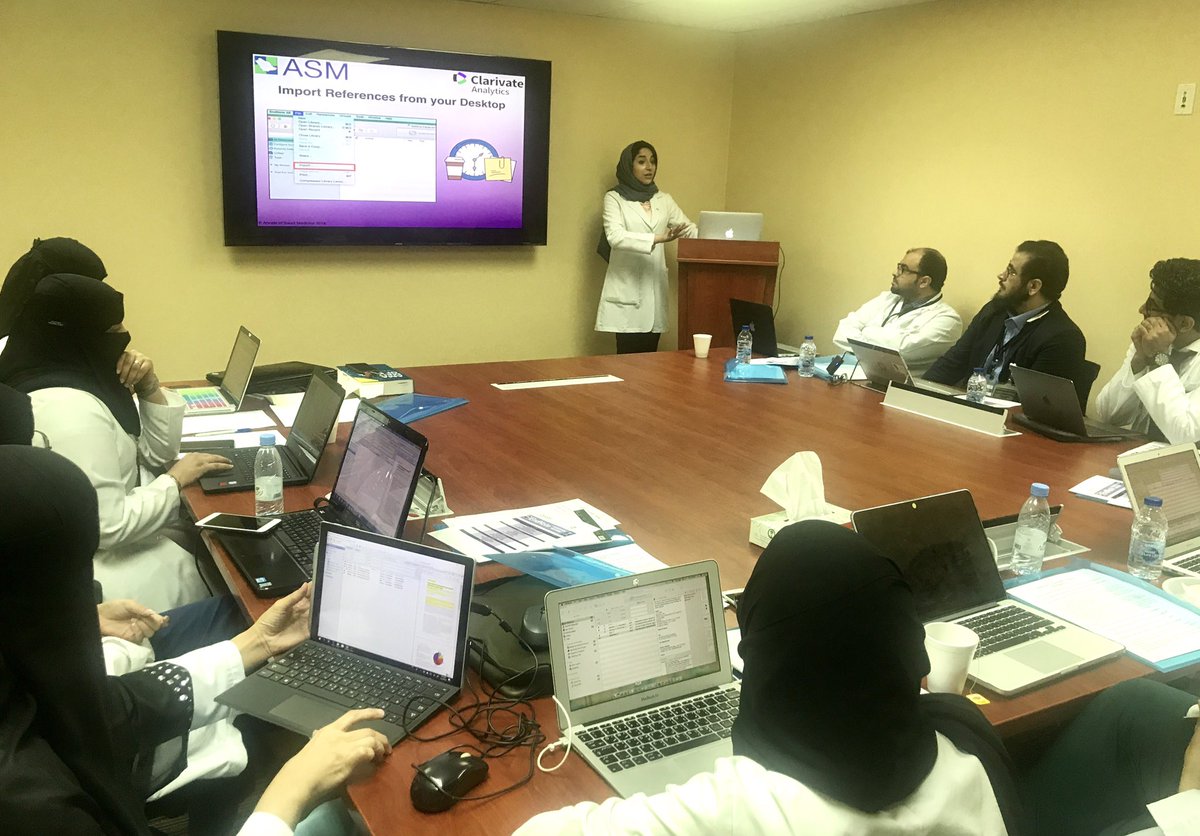 annsaudimed's tweet photo. Today is our second #EndNoteTraining session with Certified Trainer, Ms. Amal Alghammas. Here's the morning group learning about importing references. #publishing #citations #references #academicwriting #scientificwriting #saudiarabia https://t.co/oAsbNE3RX5
