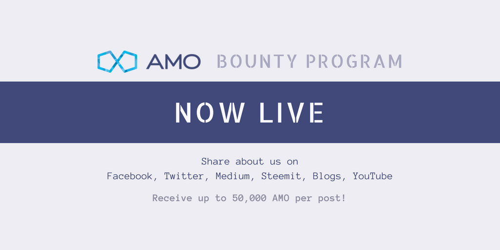 Our bounty program is now officially LIVE! 🚀🚀🚀

We're running weekly and ad hoc bounties on Twitter, Facebook, YouTube, blogs, and more! 

Learn how to participate and grab your AMO: bit.ly/2G52dn2

#airdrop #bounty #ico #AMOBlockchain #connectedcars #blockchain