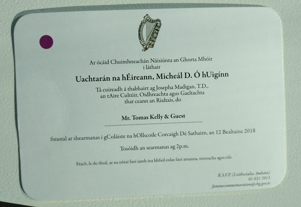 foundertom's tweet photo. Looking forward to hearing @PresidentIRL speak on Saturday at commemoration event for the Great Irish Famine https://t.co/K4RmDFWKJh