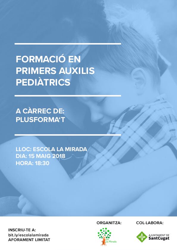 El proper dimarts 15 de maig a les 18:30 tindrà lloc el taller “Primers auxilis pediàtrics” a la nostra escola. Inscriu-te a: bit.ly/escolalamirada