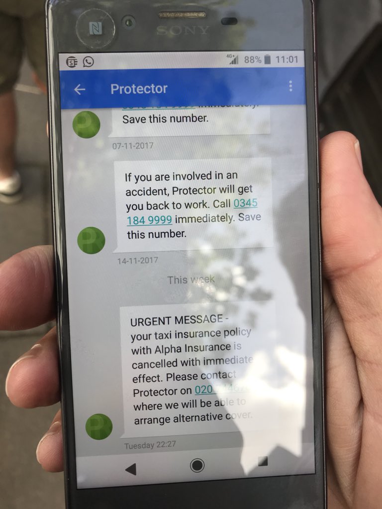 ‘Your policy is cancelled with immediate effect’ - The only information they have received is a single text message. All are left unable to work and without #insurance.