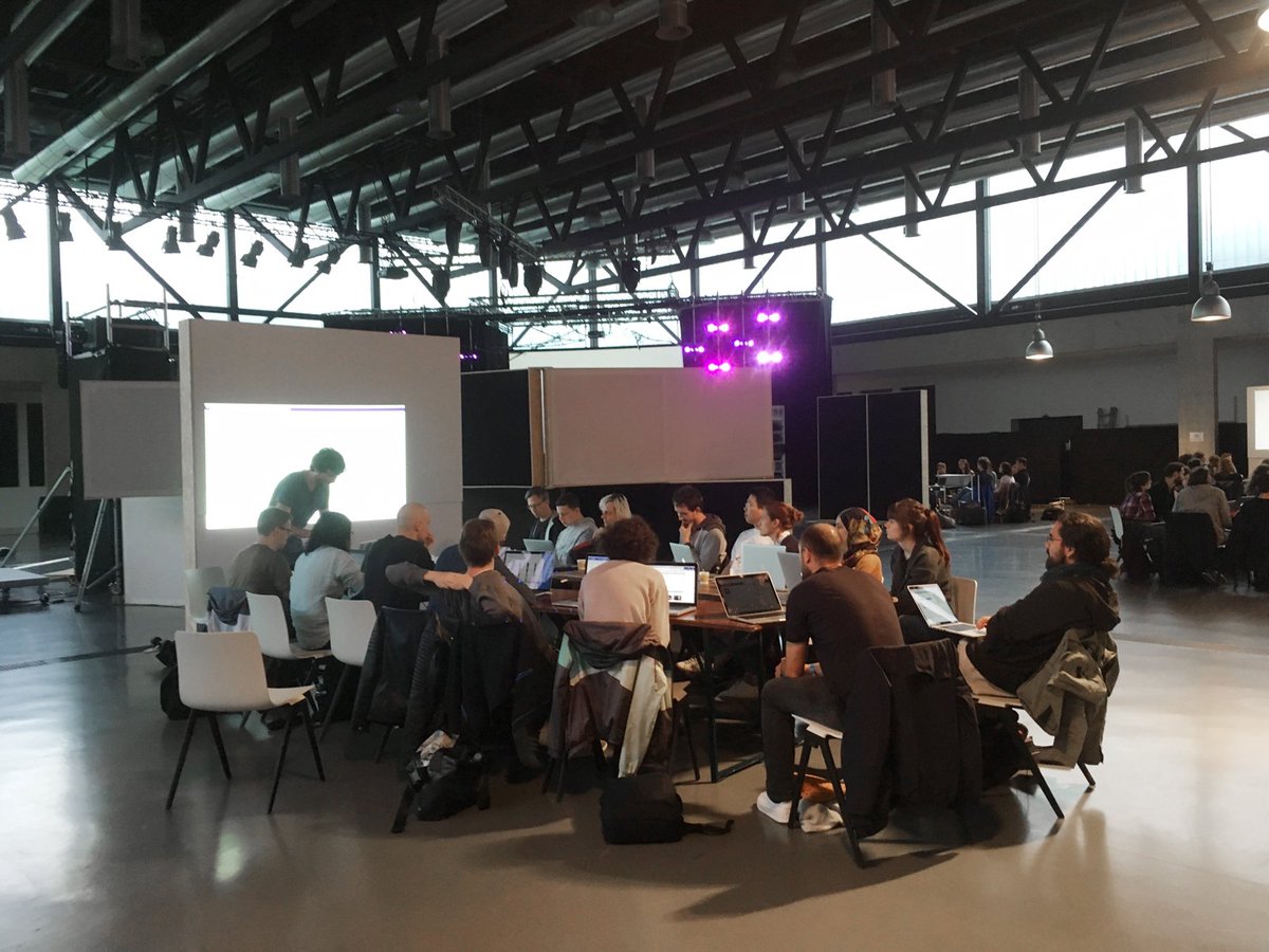 creativeapps's tweet photo. Bonjour Genève! We’re at @HEADGENEVE today to co-host Mapping LAB, @mappingfestival’s intense one-day workshop program that brings together 15 expert instructors and 100+ participants. 🤓 #fullhouse #soldout #mappingfestival2018 https://t.co/0jdgD5Dsle