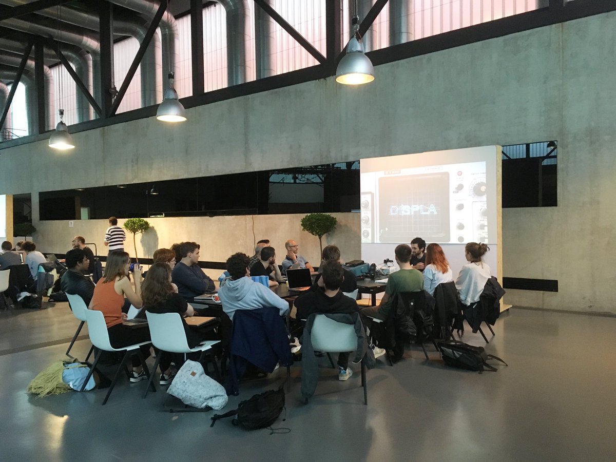 creativeapps's tweet photo. Bonjour Genève! We’re at @HEADGENEVE today to co-host Mapping LAB, @mappingfestival’s intense one-day workshop program that brings together 15 expert instructors and 100+ participants. 🤓 #fullhouse #soldout #mappingfestival2018 https://t.co/0jdgD5Dsle