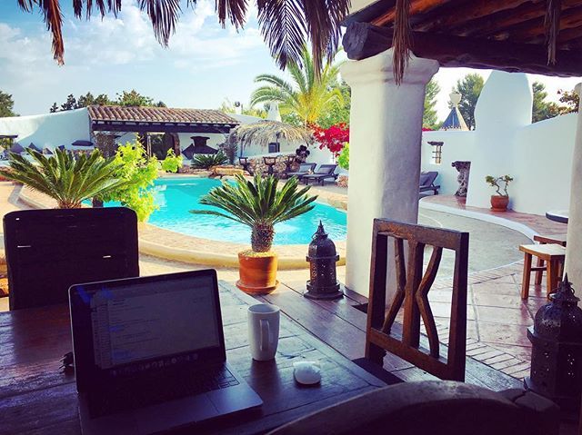 CanVerruIbiza's tweet photo. Who says you canโt combine work with pleasure?! ๐โ๏ธ๐ด๐ป Thanks @leena_ibiza for the photo of her poolside office today #ibiza #ibiza2018 #canverruibiza #canverru #poolsideoffice #luxury #villa #peace #morning https://t.co/HWyQdrk4Hp