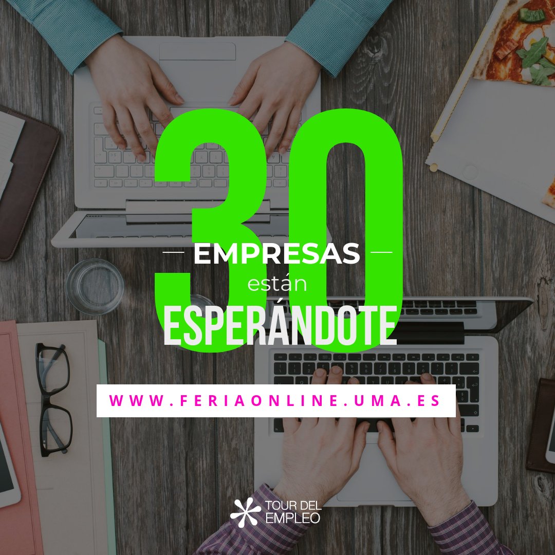 ¡Buenos días!
Os recordamos que si no puedes asistir a la Feria presencial de <a href="/InfoUMA/">Universidad de Málaga</a> puedes participar hoy y mañana en la Feria Virtual 💼📱
¡Hay 30 empresas esperándote!🤗
feriaonline.uma.es
.
#empleo #malaga #feriavirtual #tourdelempleo #FelizJueves