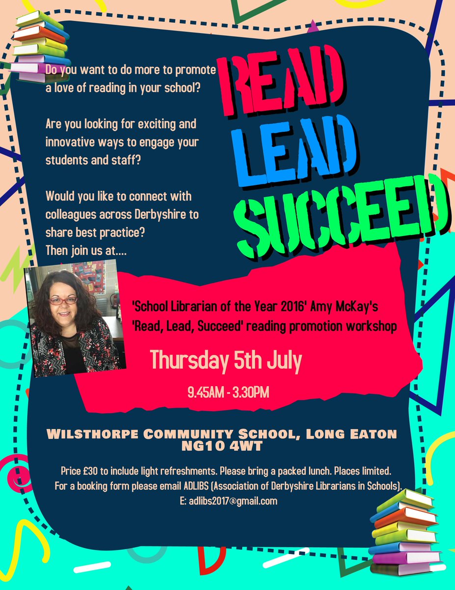 We are delighted to offer a fun &amp; useful workshop all about promoting reading for pleasure in schools. This unique day is open to School Librarians, Literacy Co-coordinators, English teachers and anyone with a passion for promoting reading in schools - please retweet widely!