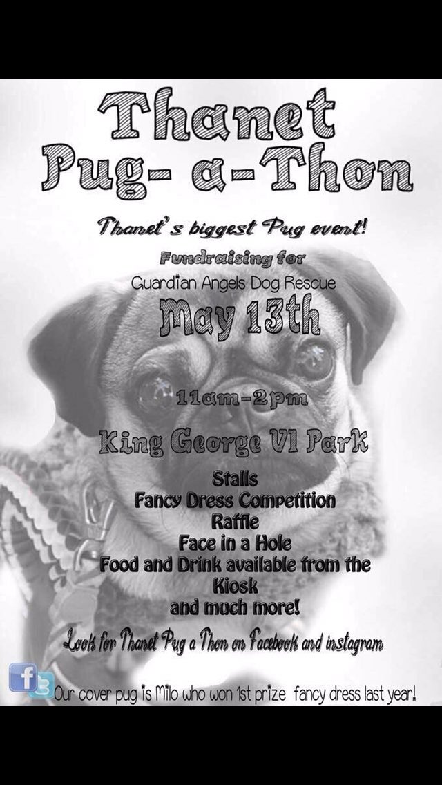 thanetpugathon's tweet photo. This Sunday! If you’re in #Thanet and fancy seeing 200 odd pugs come along! #pugs #fundraiser #ramsgate https://t.co/ZmIYyjagnZ