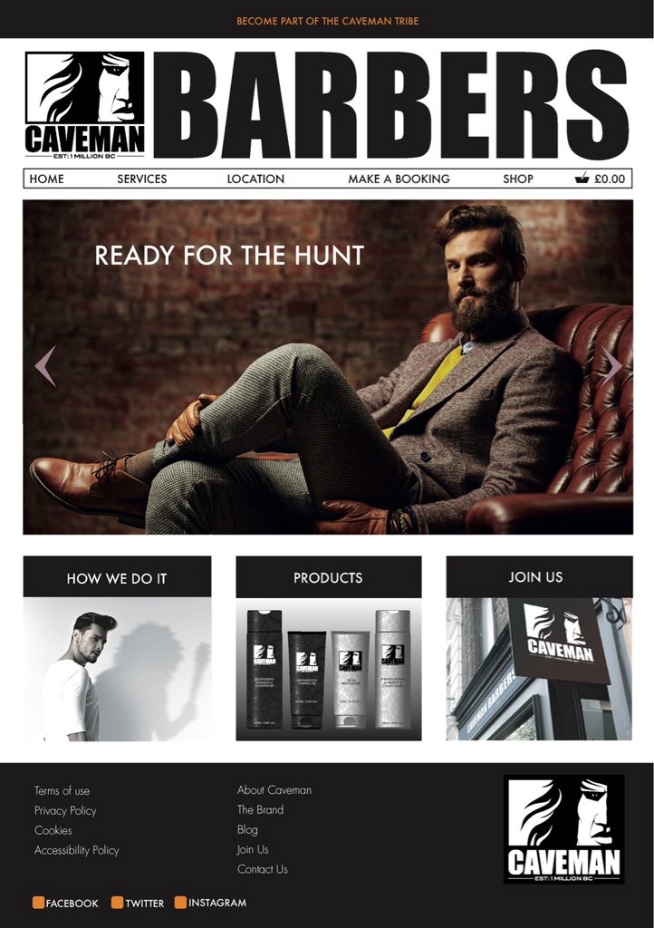 CavemanCompany's tweet photo. Here’s a potential web page for a barber who’s got potential... London barbers we see 👀 you... get in touch via the website 🔥

#londonbarber #barberlife #barbershop #saynomore #becaveman https://t.co/mSXwSIb9je