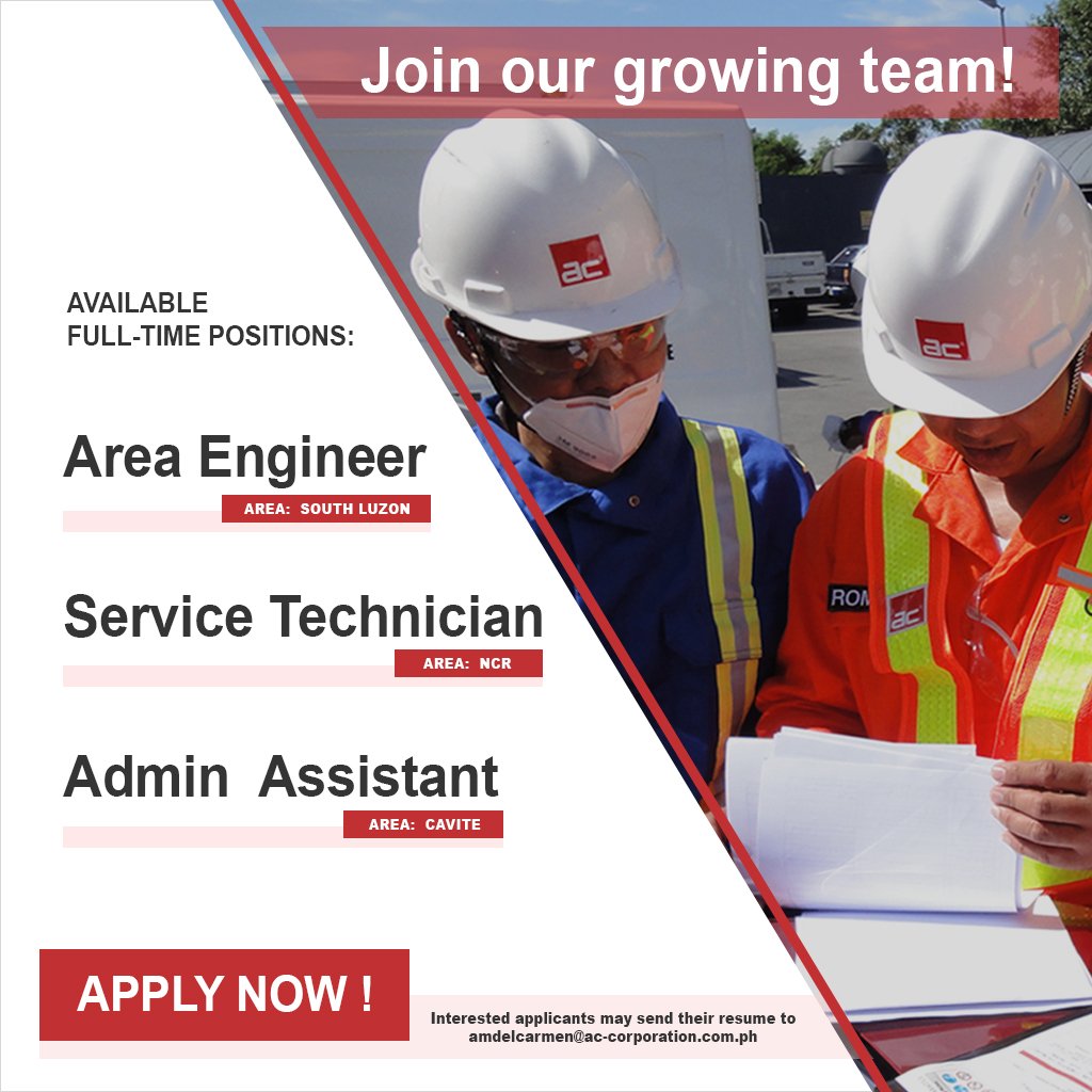 accorporation's tweet photo. AC Corporation is NOW HIRING! APPLY NOW! ⛽️

#ACatyourService #ChooseAC #JobHiring https://t.co/BGnpOXQY7e