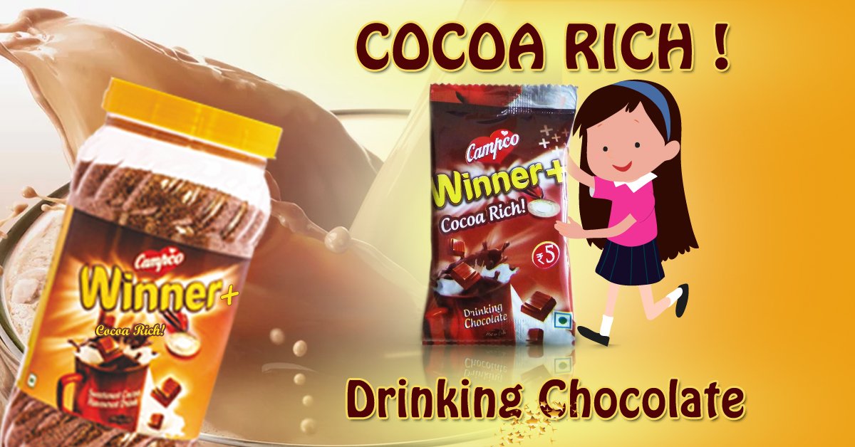 campcochoco's tweet photo. Escape into rich choco temptation - WINNER+ (Cocoa Rich) Drinking Chocolate.
#cocoa #chocomilk #kid #chocolate  #SummerIsHere #Indian #ThursdayThought #ThursdayThoughts #ThursdayMotivation https://t.co/42Uso9QCVT