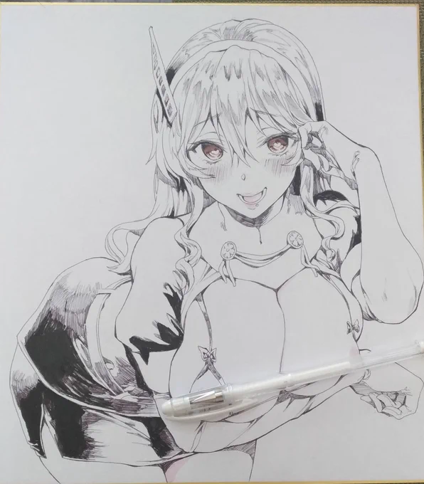 fantia用の色紙描いた 