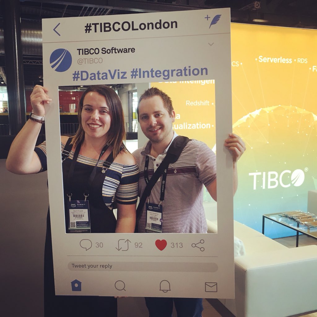 SmexiSophy's tweet photo. Enjoying the AWS Summit! 
#TIBCOLondon #AWSSummit #awssummit18 #DataViz #Intergration https://t.co/P7D8OxfMgc