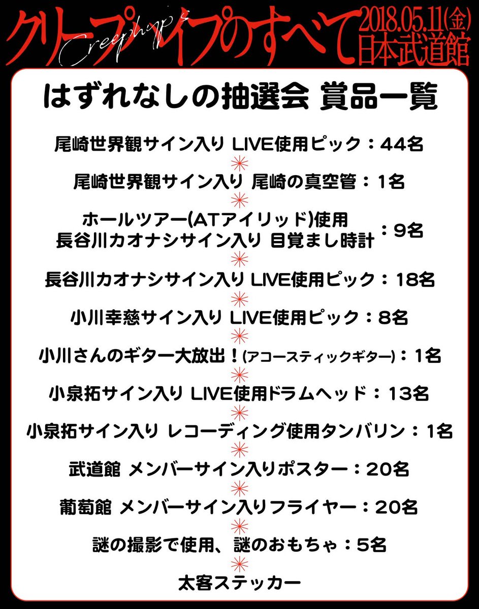 クリープハイプ まとめ売り バラ売り 要備考欄確認 ライブ情報】 明日のライブは「クリープハイプのすべて」@ 日本武道館