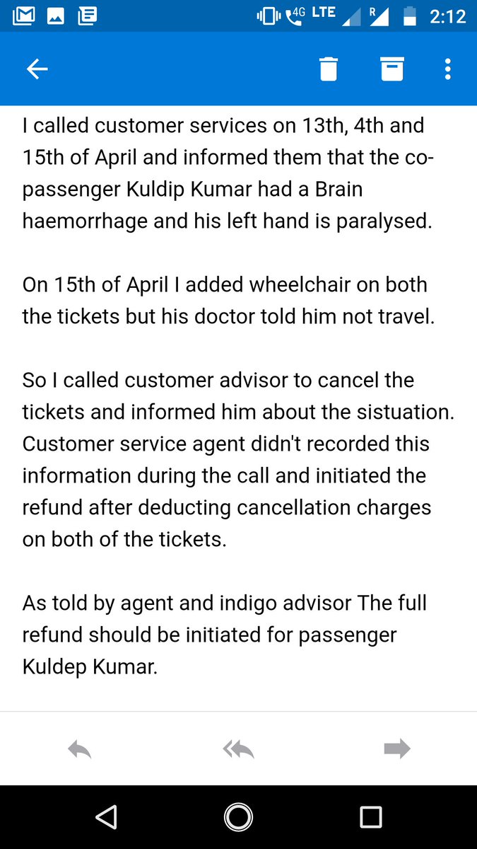 Samindian4u's tweet photo. @IndiGo6E 

No response even after emails and numerous calls. Was not expecting this from indigo. 

Sandeep 
9915767477 https://t.co/jFl3XhXqtm
