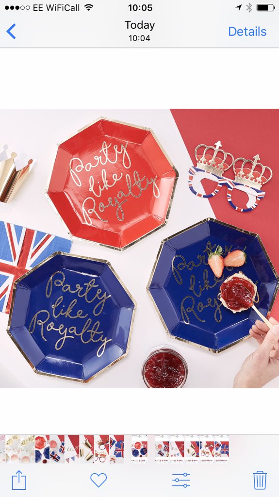 CakeandCoParty's tweet photo. This time next week preparations will be well underway! 🇬🇧 

Order your British themed party pieces today to have them in time for the Royal Wedding 👸🏽🎩💍✨

https://t.co/Ze69GL25Tf. 💫

#royalwedding #britishparty #party #GB #MeghanAndHarry #partyware #British #history https://t.co/2UCJSnYDbN