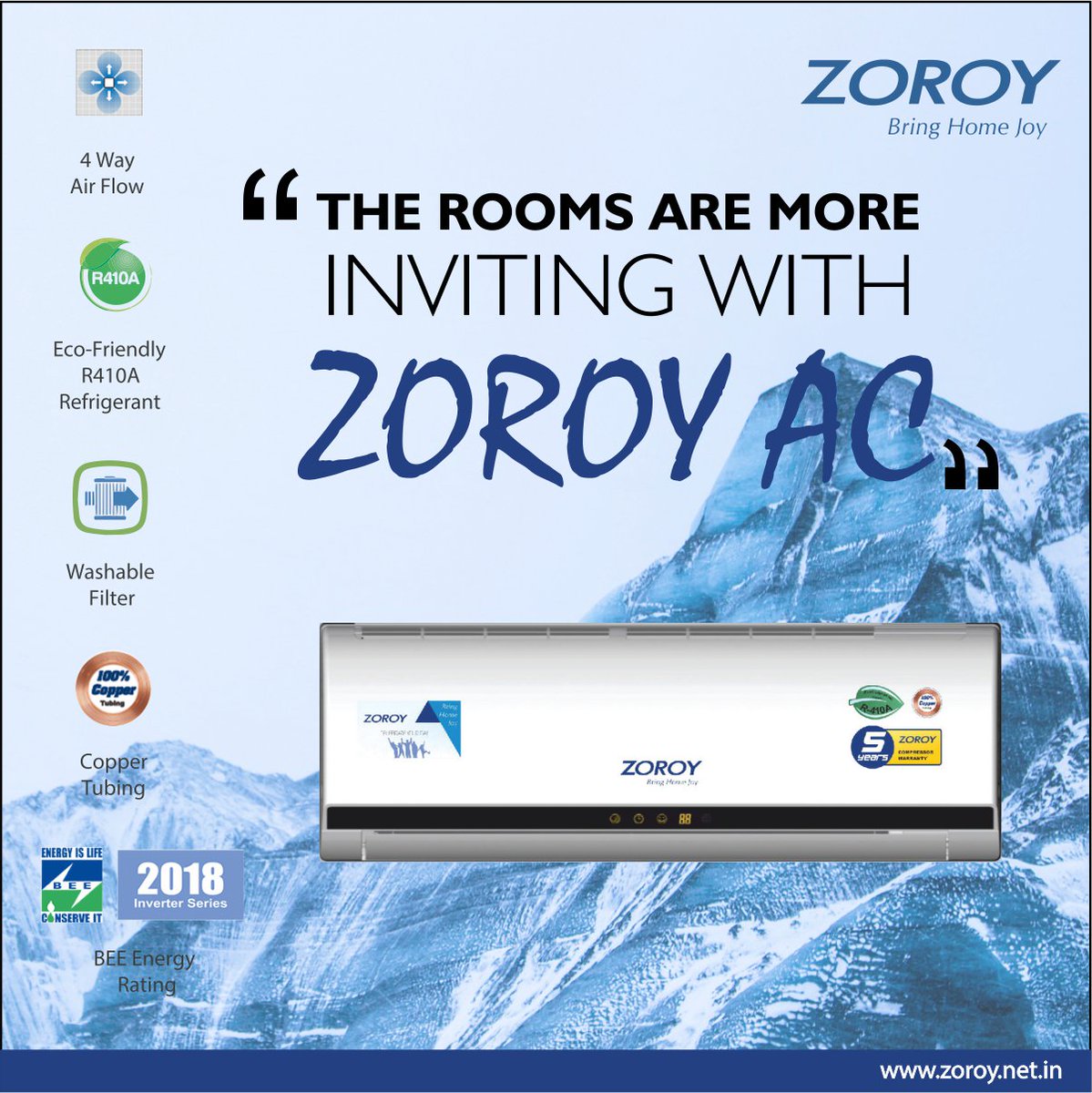 We promise you superior comfort from hot weather everytime you switch on our eco-friendly Zoroy AC! Enquire @ zoroy.net.in Call us @ 1800 103 3634 #airconditioners #ac #electronics #household #homeappliances #deal #sale #gadgets #tech #device #consumerelectronics