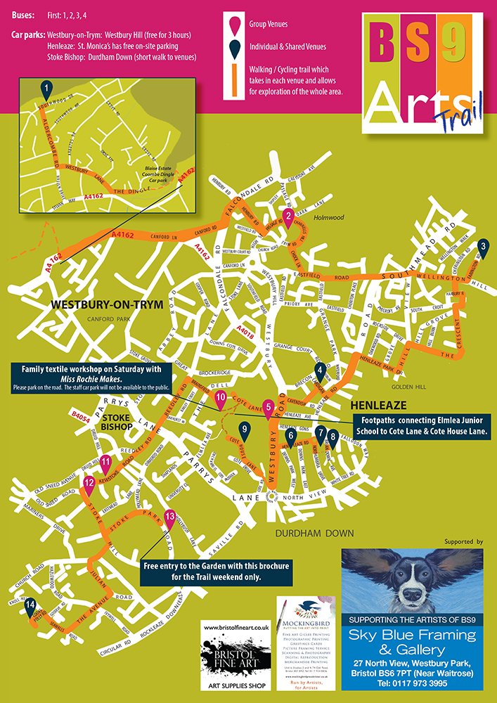 Put it in your diary. The <a href="/BS9Arts/">BS9 Arts</a> Trail takes place on the weekend of 9th-10th June 2018. 76 artists in 14 venues. Affordable art &amp; more. Visit bs9arts.co.uk for more information. #BS9ArtsTrail2018. #ad