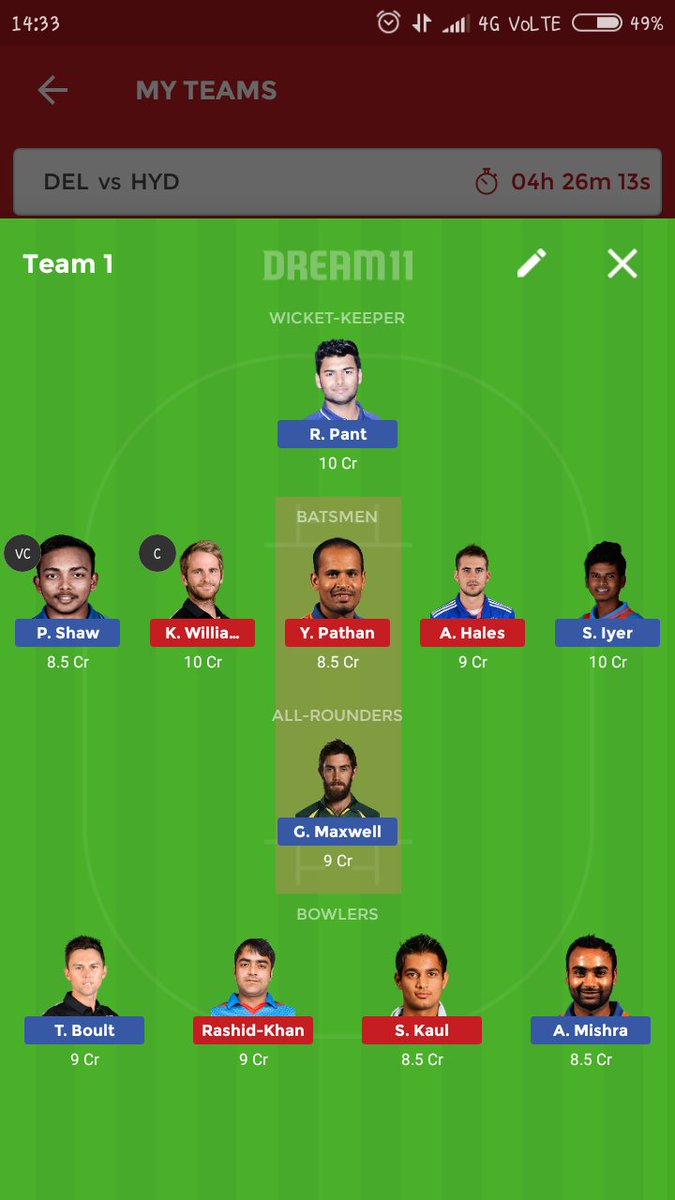 Letswinnning's tweet photo. @SunRisers vs @DelhiDaredevils #Dream11 predictions 
PAYTM RS500 GIVEAWAY 
If I reach 100 retweets.
NOTE - YOU NEED TO FOLLOW AND RETWEET GIVE AWAY WILL ANNOUNCE BY TOMORROW 10AM. https://t.co/JcyxK0bBEB
