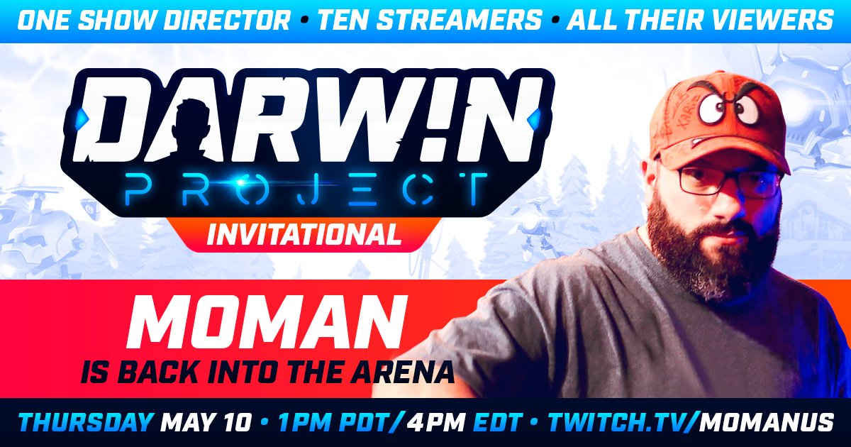 DarwinProject's tweet photo. #DarwinProject veteran @MoMaNuS is the final contestant taking part in today's #DarwinInvitational! Don't miss our first official event in Duo Mode! https://t.co/qHrKwkktOV