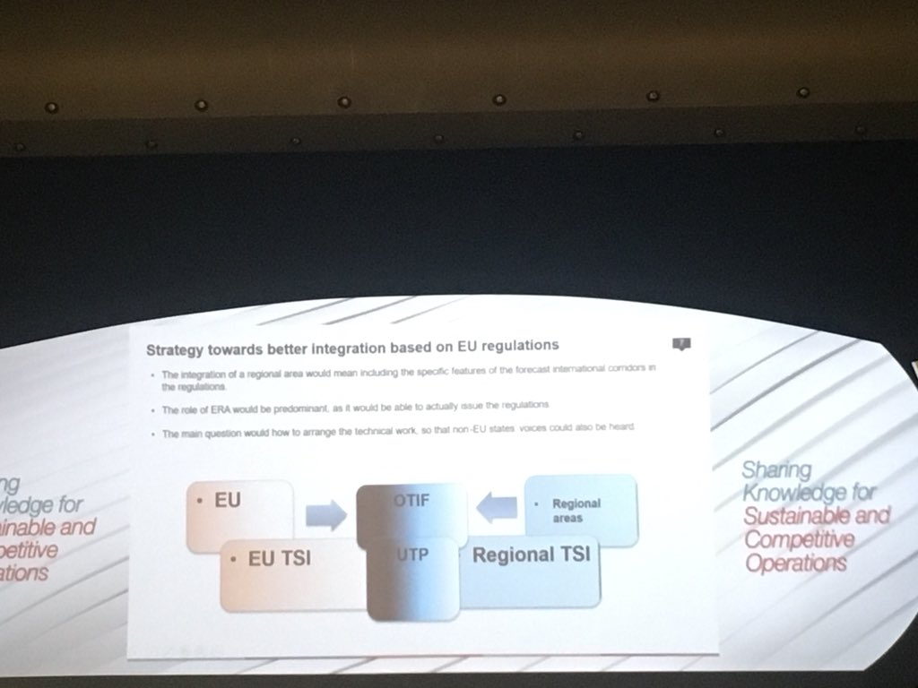 uic's tweet photo. Keynote speech from F. Davenne, Intergovernmental Organisation for International Carriage by Rail (#OTIF) #highspeed18 closing session « We have to work together to make this global network happen. OTIF provides #interoperability beyond EU. Access to network is a priority» https://t.co/66Hcvep2iS