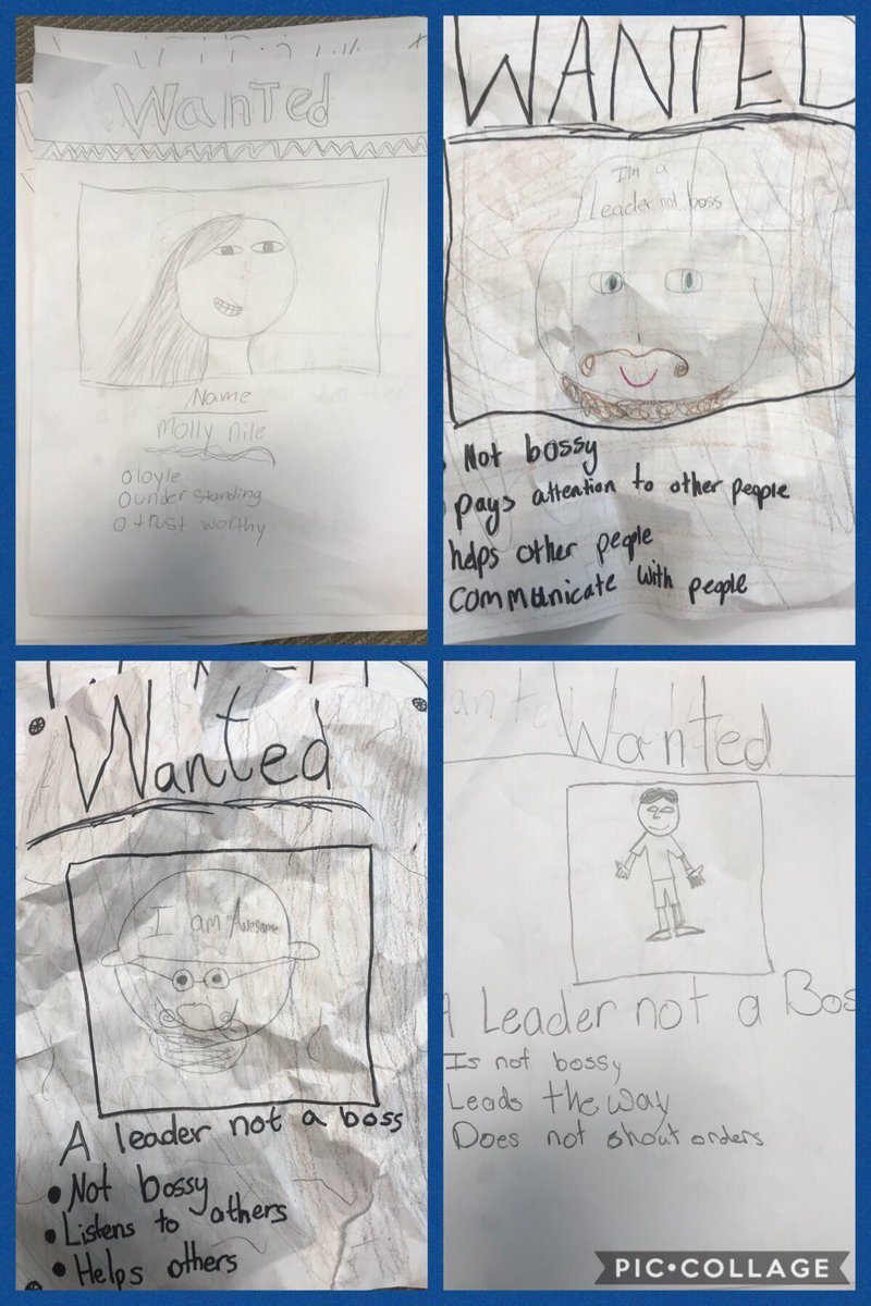 collinsclass3's tweet photo. Wanted: A Leader Not A Boss! Ss creates wanted signs for a leader by identifying 3 or more qualities!! Pictures included! @PosProject #bealeadernotaboss #hawksdoitdifferent #hawksareleaders https://t.co/44SV2W7OzQ