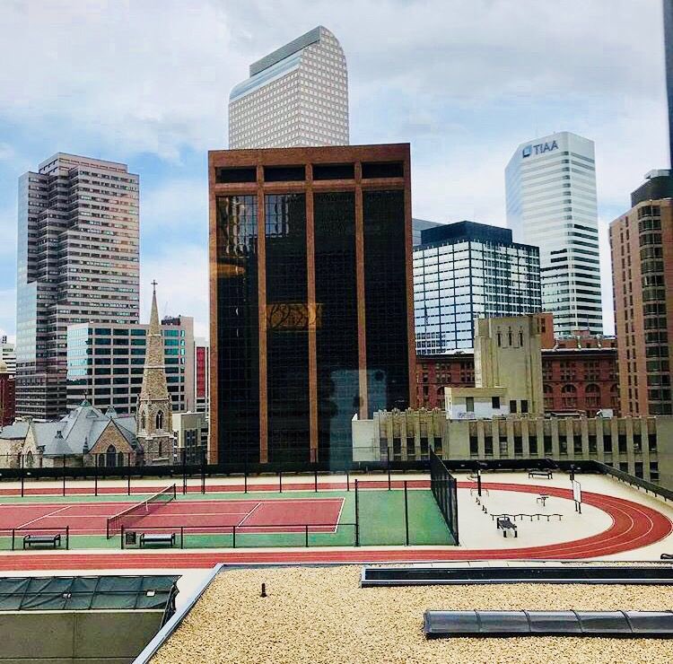 RdWarriorStrong's tweet photo. Did you know that there is a track AND tennis court on the 4th floor of @grandhyattdenver? We didn’t, until we saw this great photo from @LouZameryka ! Check it out the next time you are in Denver for work. #travelfit #travelwell #runnersofinstagram 
⠀ https://t.co/5Ng2I7iIax