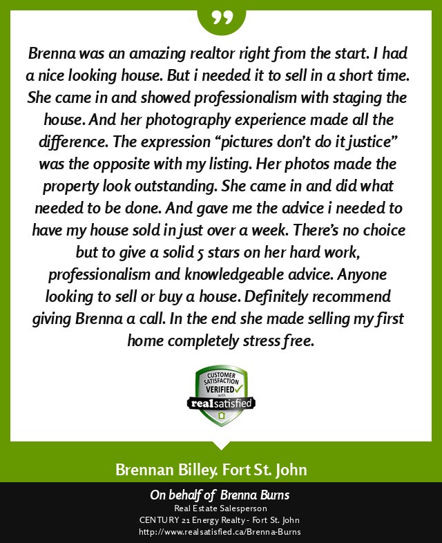 FSJRealtor's tweet image. I’m truly privileged to work with such wonderful clients.  realsatisfied.ca/Brenna-Burns via @realsatisfied