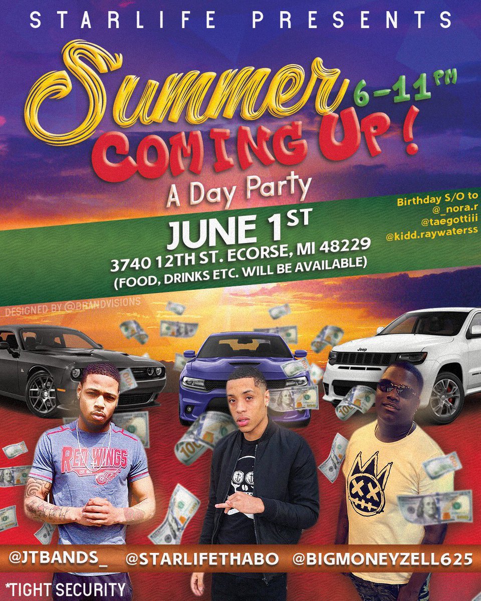 starlifethabo's tweet photo. June 1st We turning all the way up “Summer coming up” day party all info is on the flyer come get litty wit me and the gang @JTBANDS_ SL4L 🎱we locked in💪🏽 https://t.co/GDmPLzCx7R