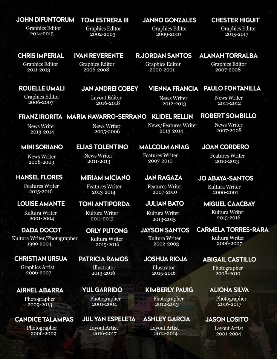 phkule's tweet photo. READ: Statement of Concern by Philippine Collegian Alumni on the 2018 Collegian Editorial Examination
#DefendCollegian #DefendPressFreedom https://t.co/qgu4KoG5A6