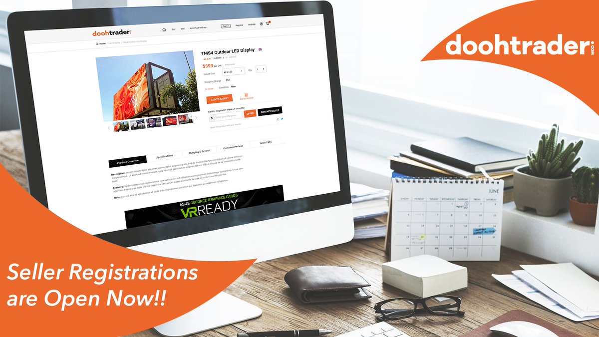 doohtrader's tweet photo. We have no setup costs and no listing fees at https://t.co/V9NyvZFfLO. Seller Registrations are going on now! So you can quickly register on the platform and can start uploading your products. https://t.co/0pNfqPJiEp
