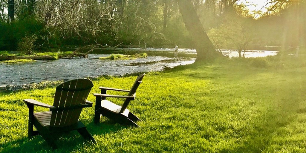 Spend your summer evenings sipping cocktails in the Adirondack chairs we just put down by the creekside. We've saved you a spot. #AllenberryResort
