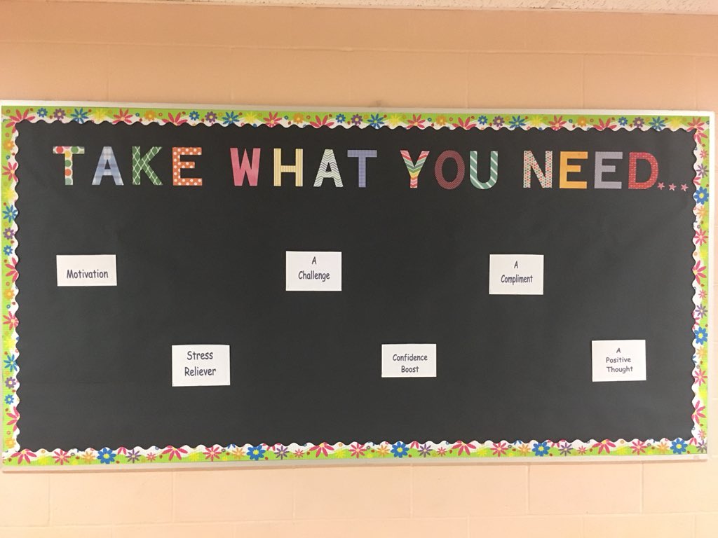 mskimmason's tweet photo. LHS- @michaela_dav created an amazing board filled w/ helpful quotes and reassuring phrases. Choose from 1 of the 6 categories to fill your needs. It will be refilled as needed. The board is located outside my classroom. Thanks Michaela! @LHS_hippert  @lhscouncil2017 @lhs_social https://t.co/Bj215gwlAe