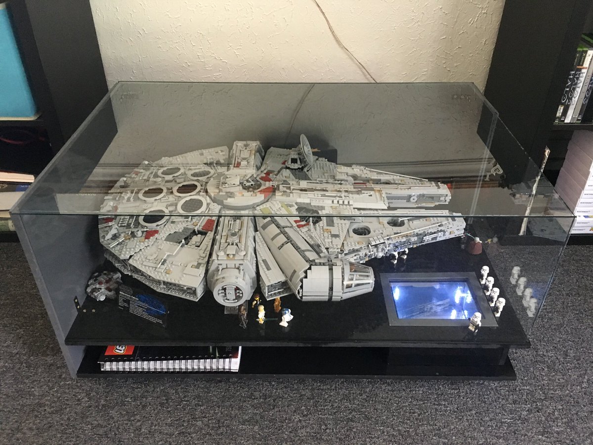 OldSchoolCoool's tweet photo. @HamillHimself Completed my Millennium Falcon coffee table, your 90’s Lego character is in there somewhere. #StarWars #Lego https://t.co/uHo28tMGjR
